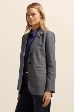 zoe kratzmann Scout Jacket-Sapphire Check|Women Jackets