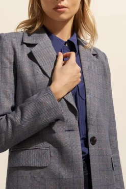 zoe kratzmann Scout Jacket-Sapphire Check|Women Jackets