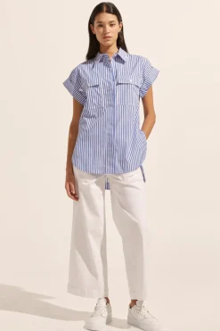 zoe kratzmann Sequel Top-Cobalt Stripe|Women Tops