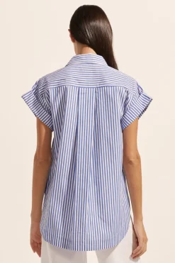 zoe kratzmann Sequel Top-Cobalt Stripe|Women Tops