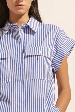 zoe kratzmann Sequel Top-Cobalt Stripe|Women Tops