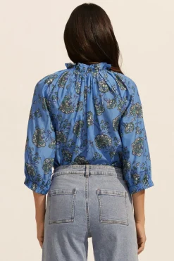 zoe kratzmann Siesta Top- Azure Botanic|Women Tops