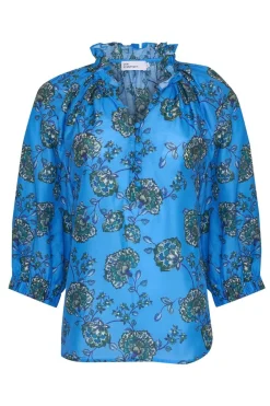 zoe kratzmann Siesta Top- Azure Botanic|Women Tops