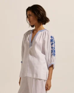 zoe kratzmann Solitude Top-Azure|Women Tops