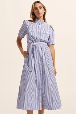 zoe kratzmann Starling Dress-Cobalt Stripe|Women Dresses