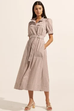 zoe kratzmann Starling Dress-Mocha Stripe|Women Dresses