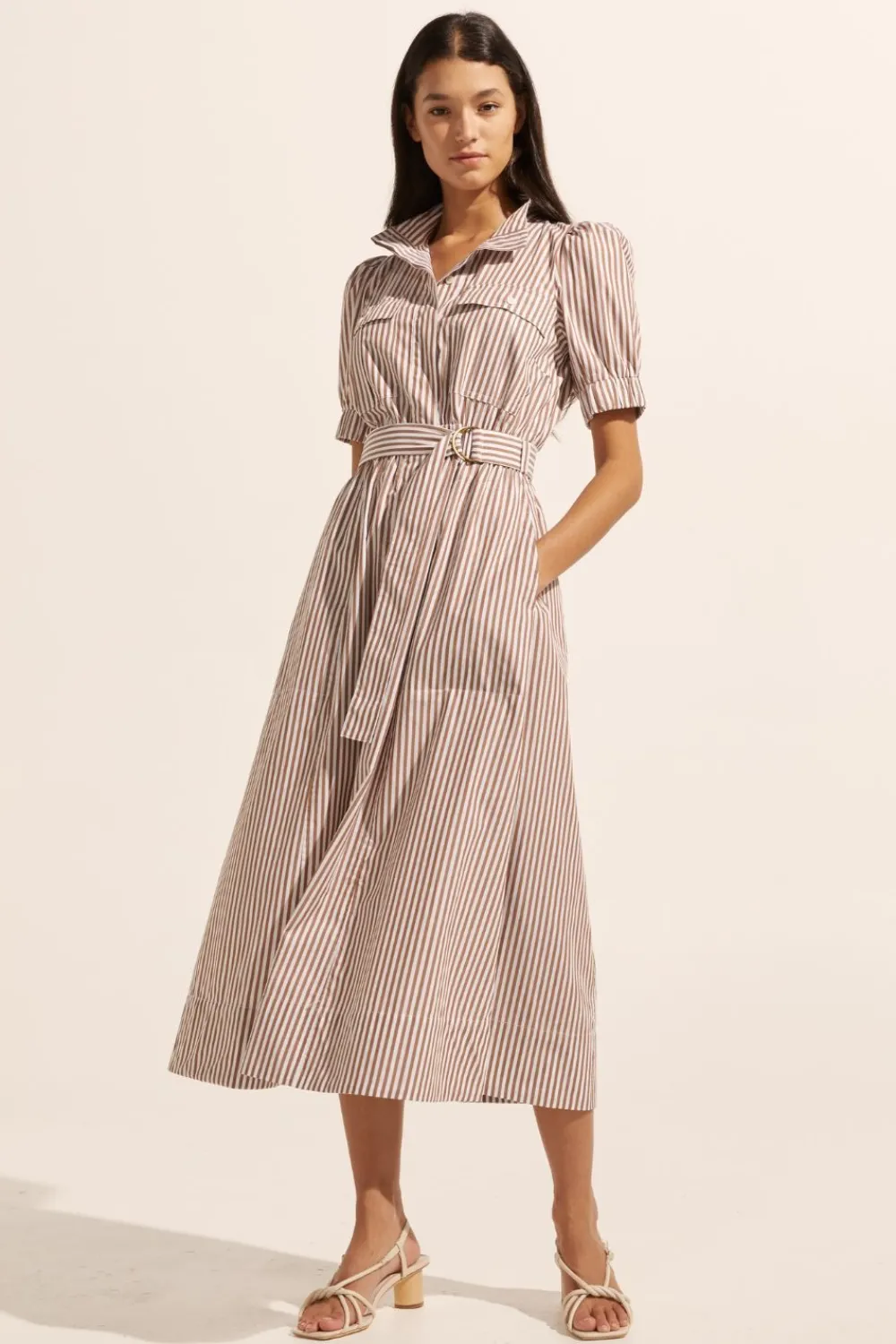 zoe kratzmann Starling Dress-Mocha Stripe|Women Dresses