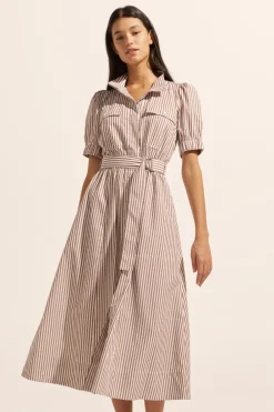zoe kratzmann Starling Dress-Mocha Stripe|Women Dresses