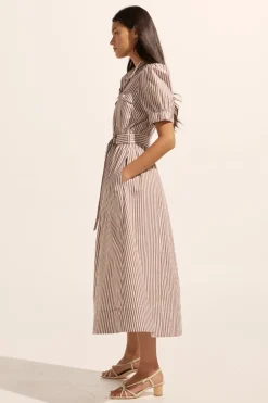 zoe kratzmann Starling Dress-Mocha Stripe|Women Dresses