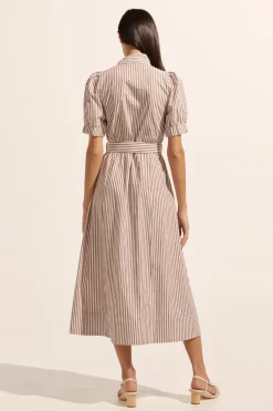 zoe kratzmann Starling Dress-Mocha Stripe|Women Dresses