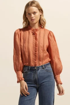zoe kratzmann Swoon Top-Apricot|Women Tops