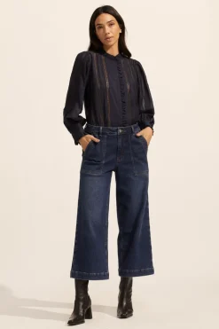 zoe kratzmann Swoon Top-Indigo|Women Tops