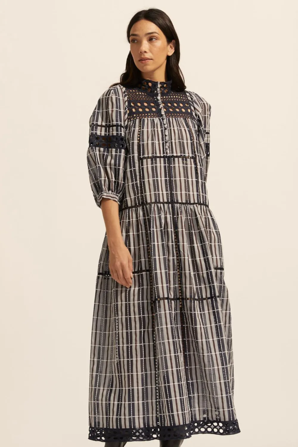 zoe kratzmann Tactic Dress-Indigo Check|Women Dresses