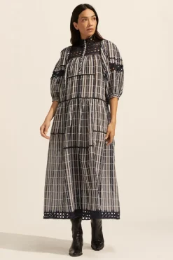 zoe kratzmann Tactic Dress-Indigo Check|Women Dresses