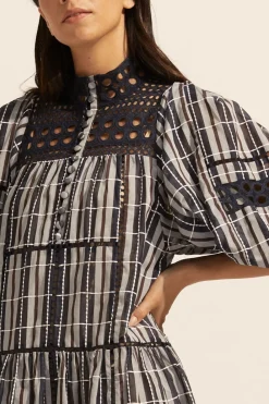 zoe kratzmann Tactic Dress-Indigo Check|Women Dresses
