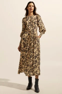 zoe kratzmann Tangent Dress-Ochre Floral|Women Dresses