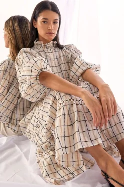 zoe kratzmann Toast Dress-Ivory Check|Women Dresses