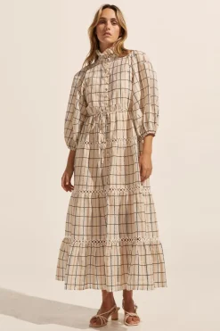 zoe kratzmann Toast Dress-Ivory Check|Women Dresses