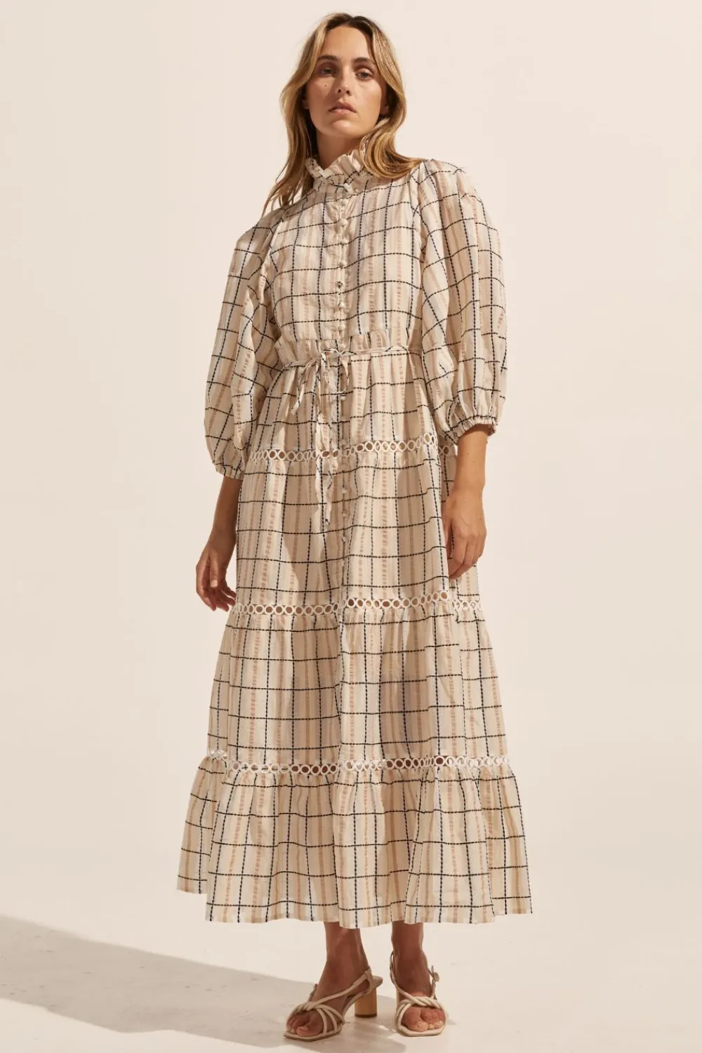 zoe kratzmann Toast Dress-Ivory Check|Women Dresses