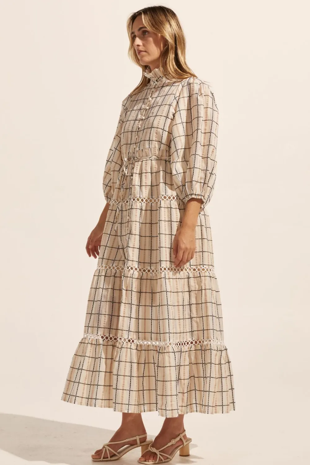 zoe kratzmann Toast Dress-Ivory Check|Women Dresses