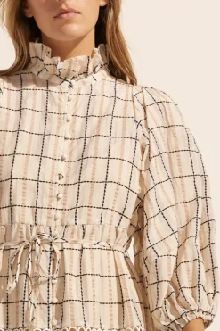 zoe kratzmann Toast Dress-Ivory Check|Women Dresses