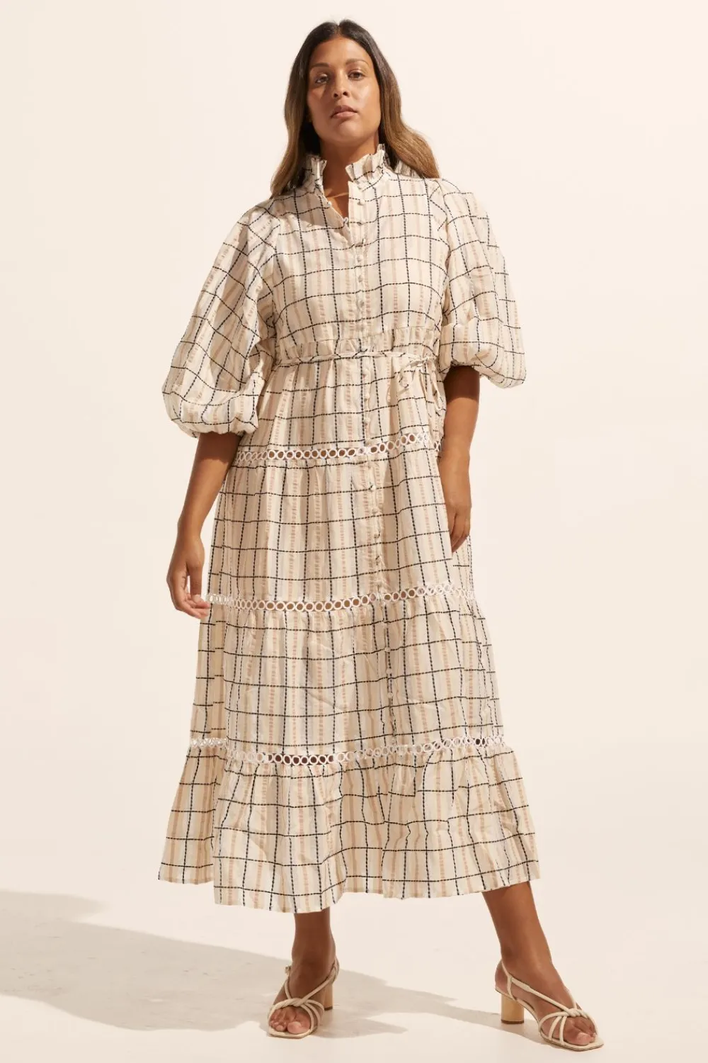 zoe kratzmann Toast Dress-Ivory Check|Women Dresses