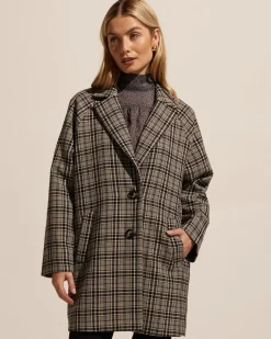zoe kratzmann Transit Coat-Black Check|Women Coats