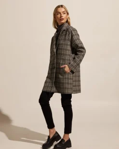 zoe kratzmann Transit Coat-Black Check|Women Coats