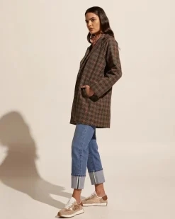 zoe kratzmann Transit Coat-Toasted Check|Women Coats