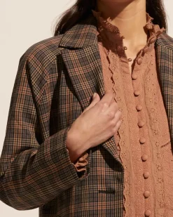 zoe kratzmann Transit Coat-Toasted Check|Women Coats