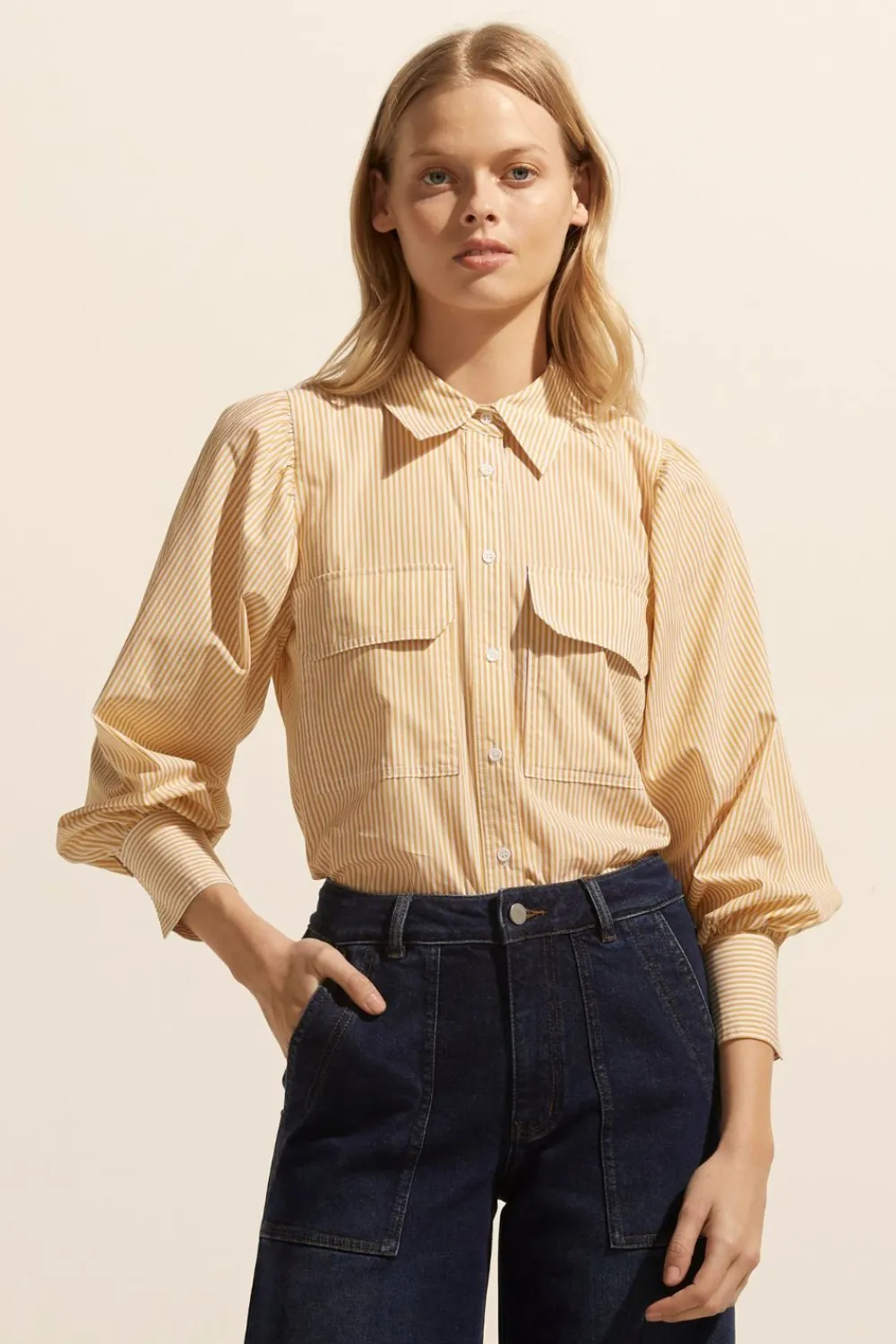 zoe kratzmann Underpin Top-Ochre Stripe|Women Tops