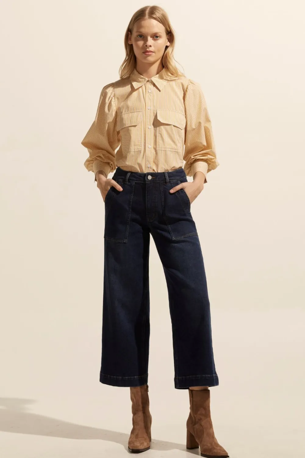 zoe kratzmann Underpin Top-Ochre Stripe|Women Tops