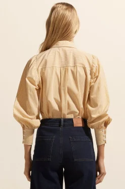 zoe kratzmann Underpin Top-Ochre Stripe|Women Tops