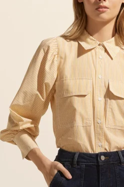 zoe kratzmann Underpin Top-Ochre Stripe|Women Tops