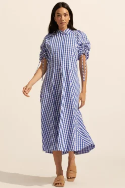 zoe kratzmann Urge Dress-Azure Gingham Check|Women Dresses