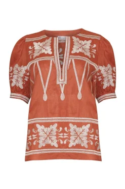 zoe kratzmann Venture Top-Ginger Embroid|Women Tops