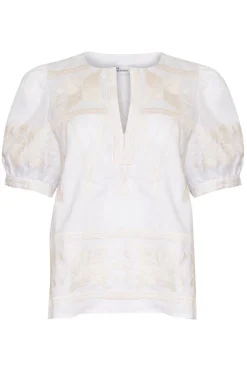 zoe kratzmann Venture Top-Porcelain Embroid|Women Tops