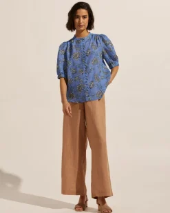 zoe kratzmann Virtue Top-Azure Botanic|Women Tops