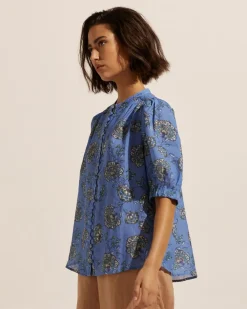 zoe kratzmann Virtue Top-Azure Botanic|Women Tops