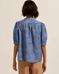 zoe kratzmann Virtue Top-Azure Botanic|Women Tops